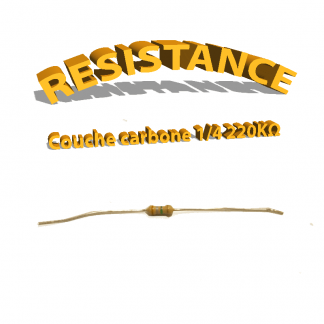 Résistance 220 kohm à couche Carbone 1/4W