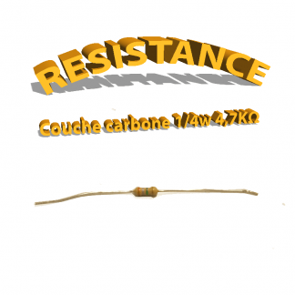 Résistance 4,7 kohm à couche Carbone 1/4W