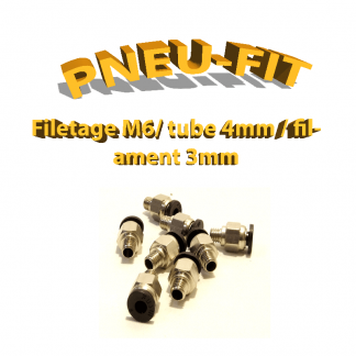 Pneufit noir M6 - tube 4mm - filaments 3mm