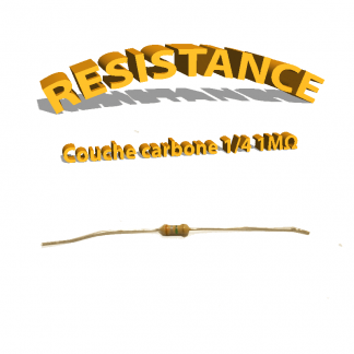 Résistance 1 Mohm à couche Carbone 1/4W