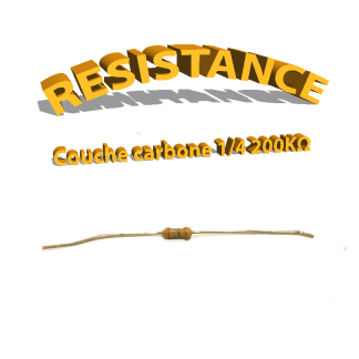 Résistance 200 kohm à couche Carbone 1/4W