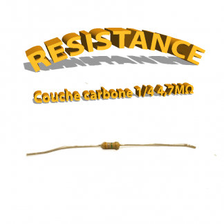 Résistance 4,7 Mohm à couche Carbone 1/4W