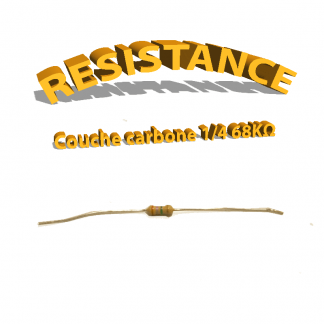 Résistance 68 kohm à couche Carbone 1/4W