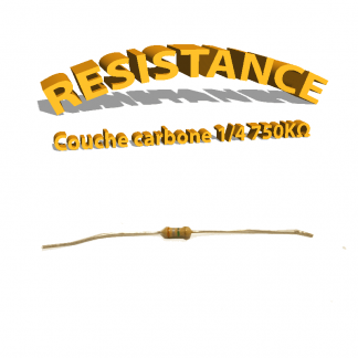 Résistance 750 kohm à couche Carbone 1/4W