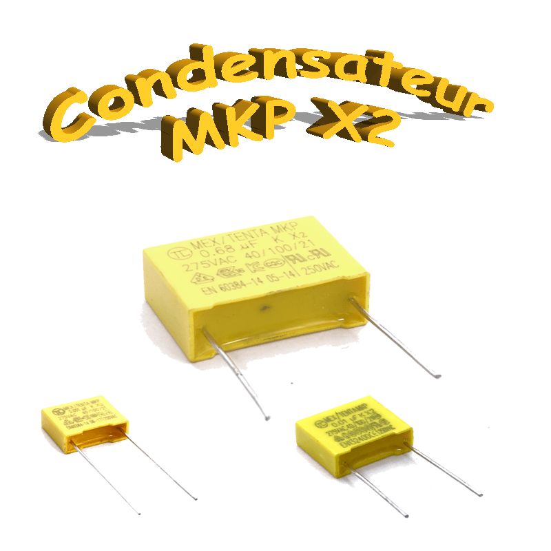 Lot De 2 Condensateurs MKP X2 – 680 NF – Anti-interférence – Série X2