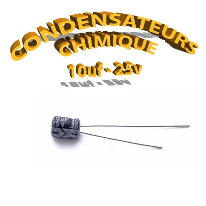 Condensateur électrolytique 10µF (10uF) 100V - Température -40 à +105°C, Référence 1557, Neuf
