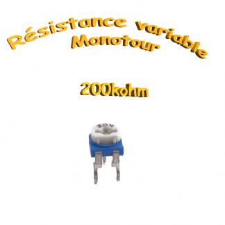 résistance variable mono-tours 200kohm, Potentiomètre ajustable 200kohm
