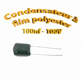 Condensateur à film polyester 100nf - 100Volt - Code:104