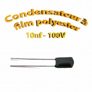 Condensateur à film polyester 10nf - 100Volt - Code:103