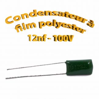 Condensateur à film polyester 12nf - 100Volt - Code:123