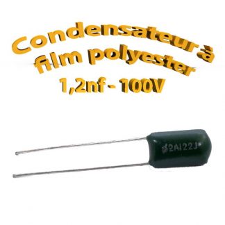 Condensateur à film polyester - 1,2nf - 100Volt - Code:122