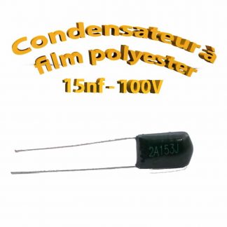 Condensateur à film polyester 15nf - 100Volt - Code:153