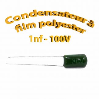 Condensateur à film polyester 1nf - 100Volt - Code:102