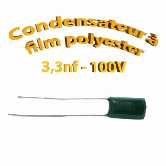 Condensateur à film polyester 3,3nf - 100Volt - Code:332