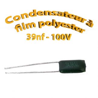 Condensateur à film polyester 39nf - 100Volt - Code:393