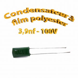 Condensateur à film polyester 3,9nf - 100Volt - Code:392