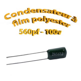 Condensateur à film polyester 560pf - 100Volt - Code:561
