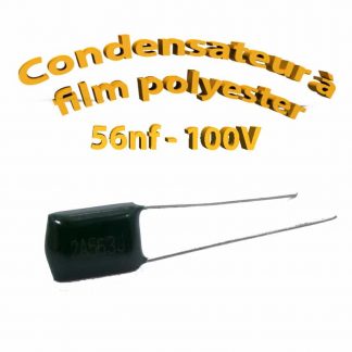 Condensateur à film polyester 56nf - 100Volt - Code:563