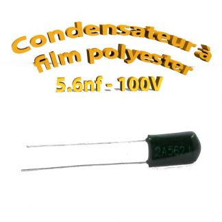Condensateur à film polyester 5,6nf - 100Volt - Code:562