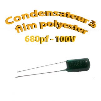Condensateur à film polyester 680pf - 100Volt - Code:681