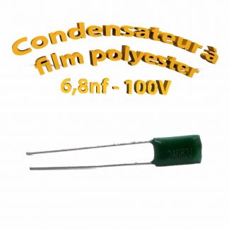 Condensateur à film polyester 6,8nf - 100Volt - Code:682