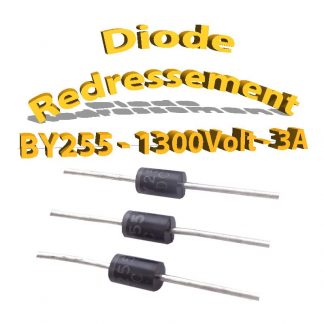 BY255 - Diode redressement, 3A, 1300V, BY255 - UL94V-0