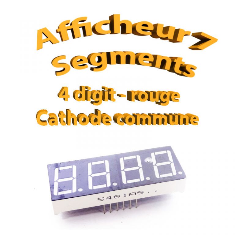 Afficheur 7 segments Rouge 4 digit- 50x19mm - Optimal pro tech ...
