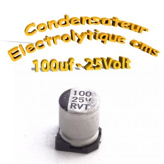 Condensateur électrolytique CMS - SMD 100uF 25v