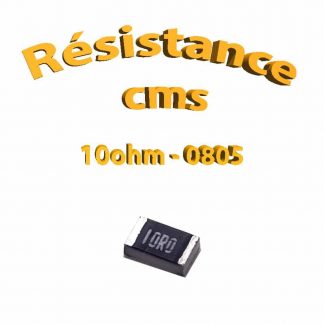 Résistance cms 0805 10ohm 1% 1/8w