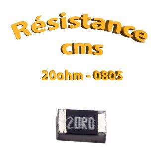 Résistance cms 0805 20ohm 1% 1/8w