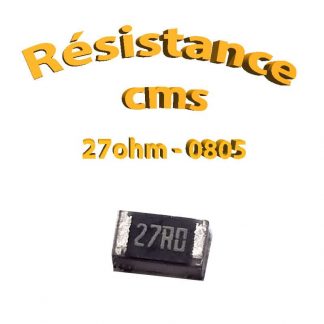 Résistance cms 0805 27ohm 1% 1/8w