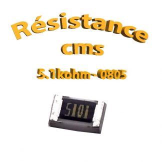 Résistance cms 0805 5.1kohm 1% 1/8w