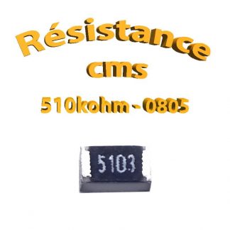 Résistance cms 0805 510kohm 1% 1/8w