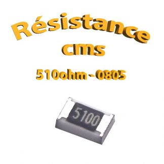 Résistance cms 0805 510ohm 1% 1/8w