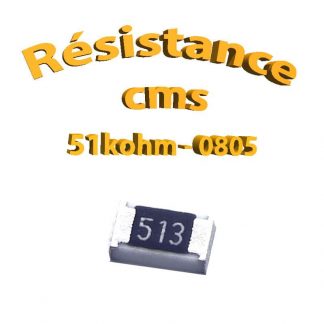 Résistance cms 0805 51kohm 1% 1/8w