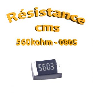 Résistance cms 0805 560kohm 1% 1/8w