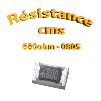 Résistance cms 0805 680ohm 1% 1/8w