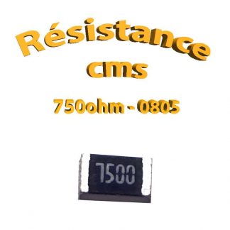 Résistance cms 0805 750ohm 1% 1/8w