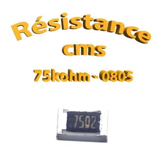 Résistance cms 0805 75kohm 1% 1/8w