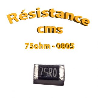 Résistance cms 0805 75ohm 1% 1/8w