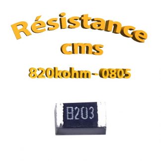 Résistance cms 0805 820kohm 1% 1/8w
