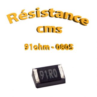 Résistance cms 0805 91ohm 1% 1/8w
