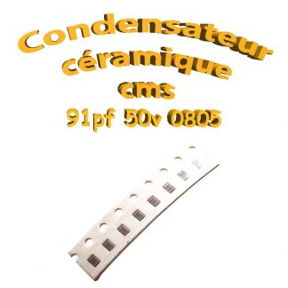 Condensateur céramique 91pf - 50v -10 % - 0805