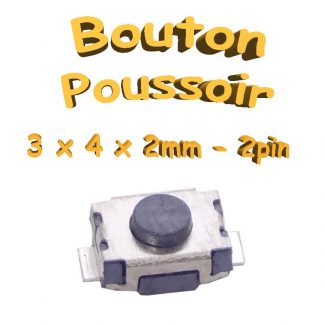 Bouton Poussoir 3x4x2mm - 2pin - à souder pour CI
