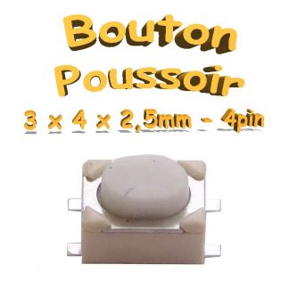 Bouton Poussoir 3x4x2,5mm - 4 pin - à souder pour CI