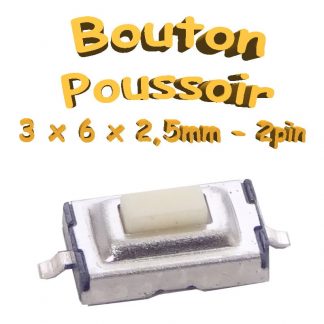 Bouton Poussoir 3x6x2.5mm - 2pin - à souder pour CI