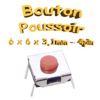 Bouton Poussoir 6x6x3.1mm - 4pin - à souder pour CI