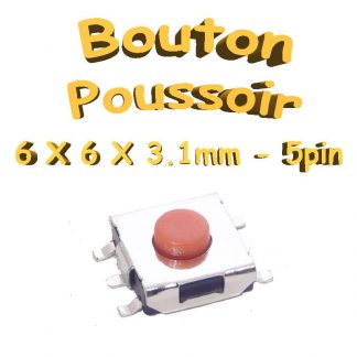 Bouton Poussoir 6x6x3.1mm - 5pin - à souder pour CI
