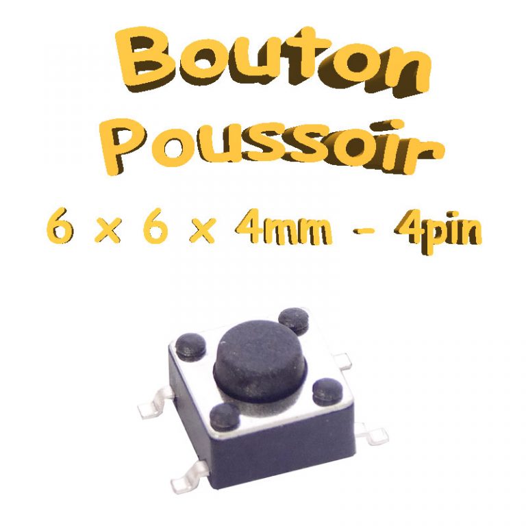 Bouton Poussoir 6x6x4mm - 4pin - à souder pour CI - Optimal pro tech ...