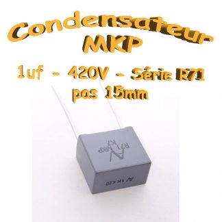 Condensateur Polypropylène 1uf MKP 420Vdc - Pas 15mm - R71